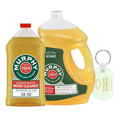 BA QUALITIES MURPHY Oil Soap Cleaning Bundle: 32oz Bottle, 145oz Refill Floor Cleaner Multi-Use, With A Free Keychain Gift - WoodArtSupply