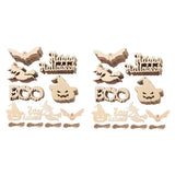 Abaodam 100 Pcs Halloween Wood Chips Lantern Decorative Miniture Decoration Home Decoration Wooden Paint Crafts Spider Wood Shapes Unfinished Wooden Abaodam