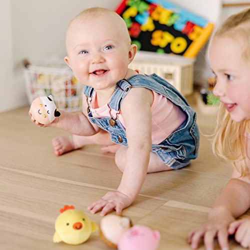 Melissa & Doug Rollables Farm Friends Infant and Toddler Toy (4 Pieces), 4 soft, round animal toys Melissa & Doug