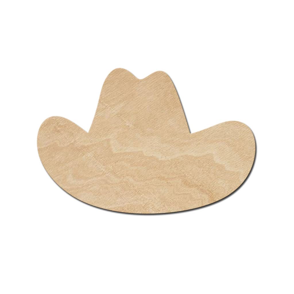 Cowboy Hat Wood Cutouts for crafts, Laser Cut Wood Shapes 5mm thick Baltic Birch Wood, Multiple Sizes Available Elliefont Styles
