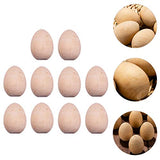 Kisangel 10pcs Unfinished Wood Eggs Smooth Flat Bottom Wooden Easter Craft Eggs for Easter Display Smooth Ready to Paint and Decorate L Kisangel