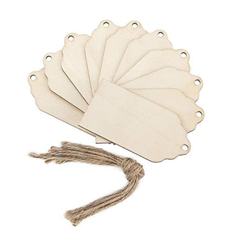 Mini Wooden Tag,Unfinished Hanging Wooden Tag with Hole DIY Christmas Holiday Decoration 24pcs Samanter