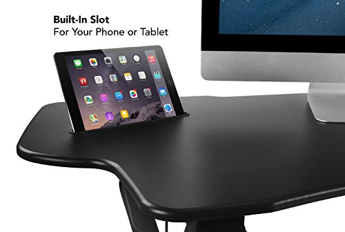 Mount-It! Height Adjustable Standing Desk Converter | 48” Wide Tabletop Sit Stand Desk Riser with Gas Spring | Stand Up Computer Workstation Fits Mount-It!