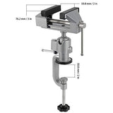 ZEONHAK 2 PCS 3 Inches Bench Vise, Tilts Rotate 360° Universal Work, Universal Table Vise, Aluminum Table Vise for Welding, Woodworking, Jewelry ZEONHAK