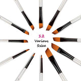 Artist Paint Brushes Set, 12pcs Professional Angular Paintbrushes for Acrylic Watercolor Oil Painting, Face Body Nail Art, Crafts, Canvas, Rock, Auhoahsil