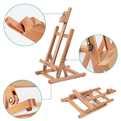 Falling in Art Painting Set for Kids with Table Easel-Acrylic Painting Starter Kit with Art Smock, 12 Acrylic Paints, 12 Water Soluble Colored Falling in Art