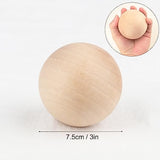 6 Pack 3 Inch Unfinished Wooden Balls, Wooden Round Ball, Natural Round Hardwood Balls, Wood Spheres for Crafts and DIY Projects and Decorations,by GNIEMCKIN