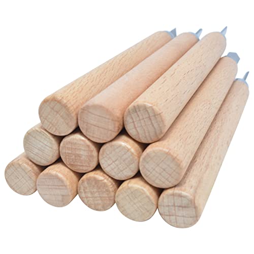 Westcott CarboTitanium Carving Tools, 12-Piece Set, Natural Wood Handles Westcott