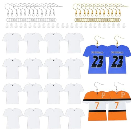 XKCWXY 222Pcs Sublimation Earrings Wood MDF Sublimation Football and Basketball Shirt Earrings Double-Sided with DIY Sublimation Earring Blanks Bulk XKCWXY