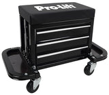Pro-Lift Mechanic Roller Seat with Tool Box - 3-Drawer Rolling Tool Chest Stool with Padded Seat Cushion for Garage Creeper – 400 Lbs Capacity Pro-LifT