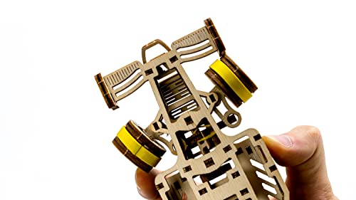 WOODEN.CITY Bolid Car Model Kit 3D Wooden Puzzles - Wooden Models for Adults to Build and Paint It Yourself - Wooden 3D Puzzles for Adults - Model WOODEN.CITY