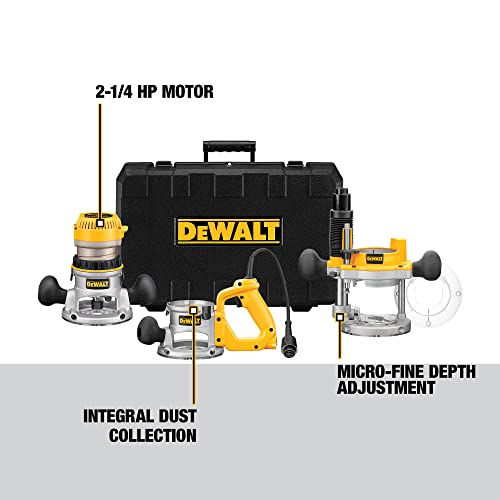 DEWALT Router, Fixed/Plunge Base Kit, 12-Amp, 2-1/4-HP (DW618B3) DEWALT
