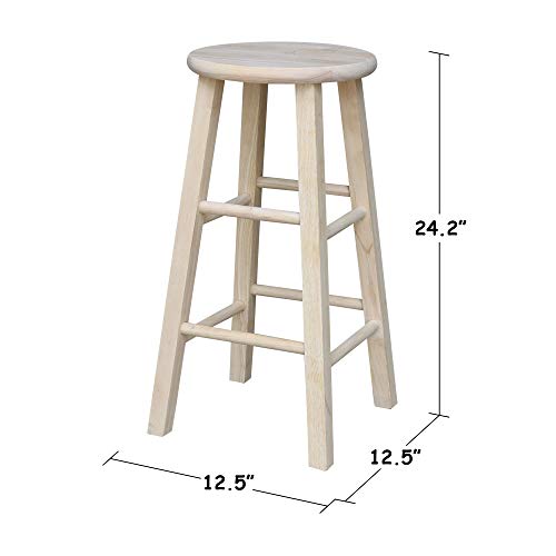 International Concepts 24-Inch Round Top Stool, Unfinished