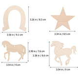 COHEALI 36pcs Horseshoe Chips Unfinished Wooden Cutouts Unfinished Wood Supplies & Materials Horse Shoes Wood Gift Label Kids Crafts Horse Wood COHEALI
