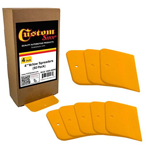 Custom Shop - 4 Inch Body Filler Spreaders for Automotive Body Fillers, Putties and Glazes - Easy, Precise, and Reusable Application - 50 Pack Custom Shop