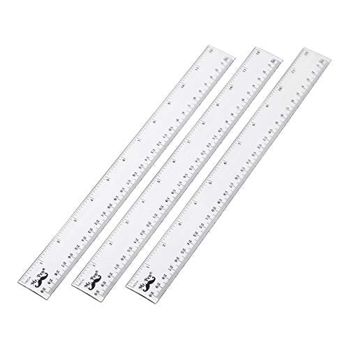 Mr. Pen- Ruler, Rulers 12 inch, Pack of 3, Clear Ruler, Plastic Ruler, Drafting Tools, Rulers for Kids, Measuring Tools, Ruler Set, Ruler inches and - WoodArtSupply