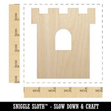 Castle Turret Tower Solid Unfinished Wood Shape Piece Cutout for DIY Craft Projects - 1/4 Inch Thick - 4.70 Inch Size Sniggle Sloth