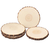 4 PCS 10-12 Inch Natural Wood Slices, Unfinished Paulownia Wood Circles with Barks for Coasters, DIY Crafts, Christmas Rustic Wedding Ornaments and GNIEMCKIN