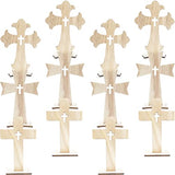SEWACC 30pcs Unfinished Wood Cross Cutout Blank Wood Cross Pieces Table Signs for DIY Art Crafts Projects School Church Home Decoration SEWACC