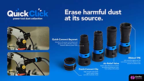 Cen-Tec Systems 95237 Quick Click Expanded Multi-Brand Power Tool Adapter Set for Dust Collection, Black Cen-Tec Systems