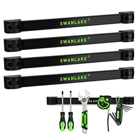 SWANLAKE 12" Magnetic Tool Holder Strip,Metal Tool Magnet Bar for Garage Organization(4PCS) SWANLAKE GARDEN TOOLS