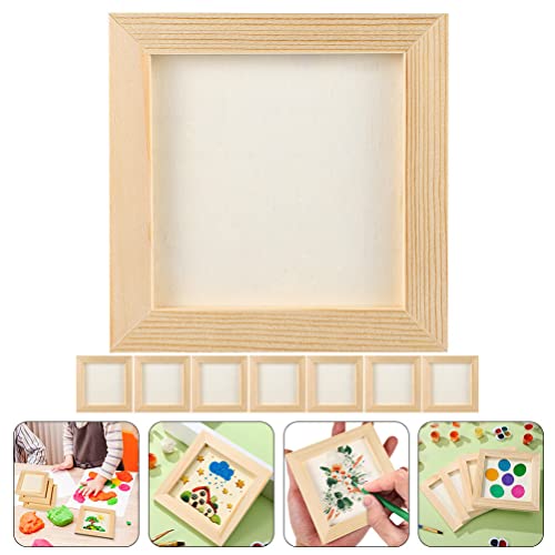 Toddmomy 8 pcs Clay Picture Frame Photo Frame Clay Blank Picture Frame Wood Painting Frame Unfinished Wood Frames Wooden Picture Frames DIY Clay Toddmomy