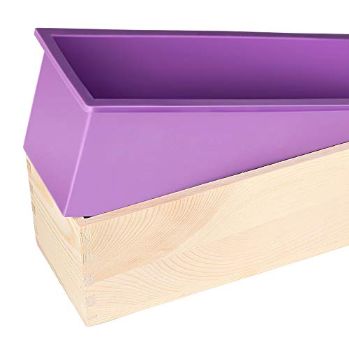 ZOENHOU 3PCS 42oz Soap Molds, Flexible Rectangular Silicone Soap Making Molds Kit with Wood Box DIY Tool Set for Soap Making Supplies ZOENHOU