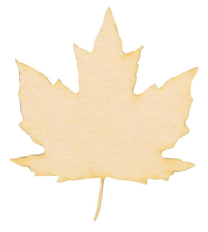 Unfinished Maple Leaf Wood Cut Out Available in a Variety of Sizes and Thicknesses (1/8” Thickness, Large 10.5" x 12" (Sold Individually)) - WoodArtSupply