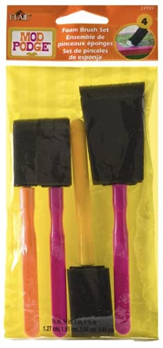 Decoupage Kit | Set 8oz Bottles of Mod Podge Waterbase Sealer/Glue/Finish (Matte + Gloss Finish) | 4pk Foam Brush Set PAINT