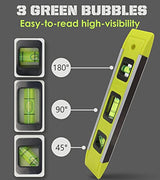 DIFFLIFE Level & Tool Magnetic Aluminum Reinforced Torpedo Level, 9", Green (1PCS) DIFFLIFE