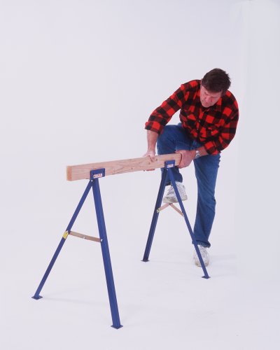 Guardian Fall Protection TS-27 27" Tall Sawhorse (includes legs for one sawhorse), Blue Powder Coat Finish - WoodArtSupply