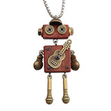 joymiao Wood Pendant Necklace Steampunk Necklace Chunky Gold Necklace Western Long Wooden Neckalce Hippie Choker Necklaces for Women joymiao