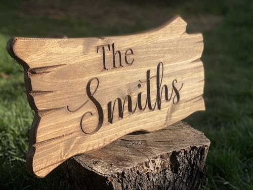 Personalized Wood Sign | Cabin Decor | Campsite Decor | Man Cave Sign | Rustic Wood Log Sign | Family Name Sign | Anniversary Gift | Custom | WoodArtSupply
