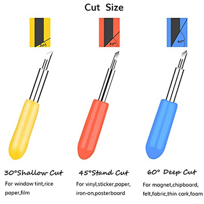 Blades for Cricut Explore 3/Air 2/Air/Maker 3/Maker, 40 Pack Replacement for Cutting Machine (20 Standard Fine Point,10 Shalow,10 Deep Cut Blades)