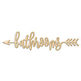 BathroomS Left Arrow Wood Sign Home Decor Wall Art Hanging Rustic Unfinished 24" x 6" Woodums