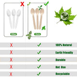 Disposable Wooden Spoons -Packe of 100, 6.3 Inch Biodegradable Compostable Spoons - Natural Wooden Utensils for Birthday Party, Camping, Picnic, BBQ, EZYoutdoor