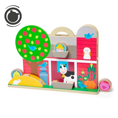 Melissa & Doug GO Tots Wooden Barnyard Tumble with 4 Disks - Farm Themed, Stack And Drop Developmental Toys For Toddlers Ages 1+ Melissa & Doug