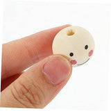 Operitacx 20pcs Doll Wooden Beads Wooden Beads Bulk Kids Beads Face Wood Spacer Beads Doll Head Beads Wooden Head Beads Smile Spacer Beads Crafts for Operitacx