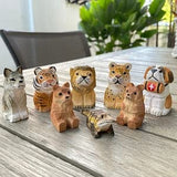 Lion Figurine Wood Decoration Statue Wall Art King Miniature Carved Small Animal Sculpture Selsela