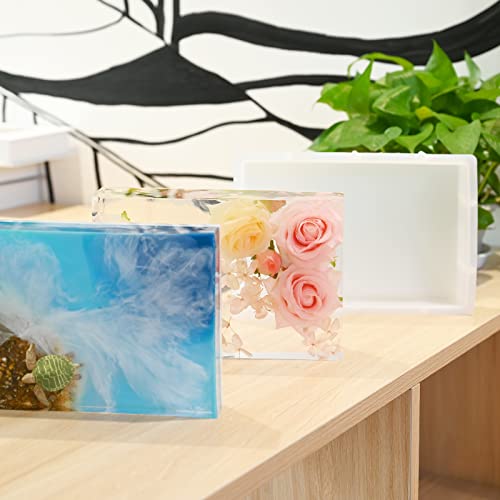 Large Rectangular Resin Silicone Mold,Bookends Resin Molds, Crystal Epoxy Casting Resin Molds for Flowers Preservation,Office Home Decoration, - WoodArtSupply