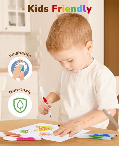 Click Washable Markers with Retractable Tips, 20 Colors Markers Set for  Toddlers Kids, Ideal Art Supplies and Christmas Gifts for Kids