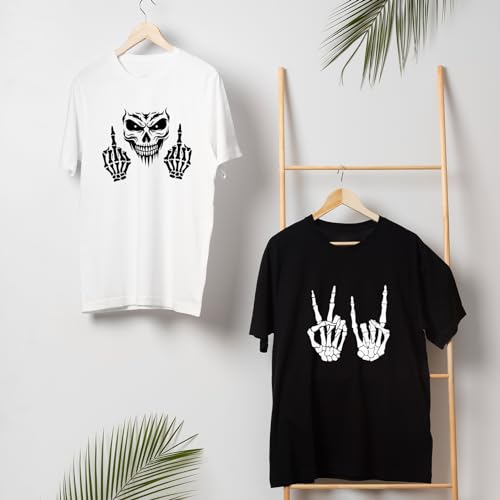 Skull Stencils for Painting On Wood Flame Skeleton Hand Finger Fire Templates for Airbrushing Art Crafts Plastic Reusable Wood Burning Stencils for Pkqon