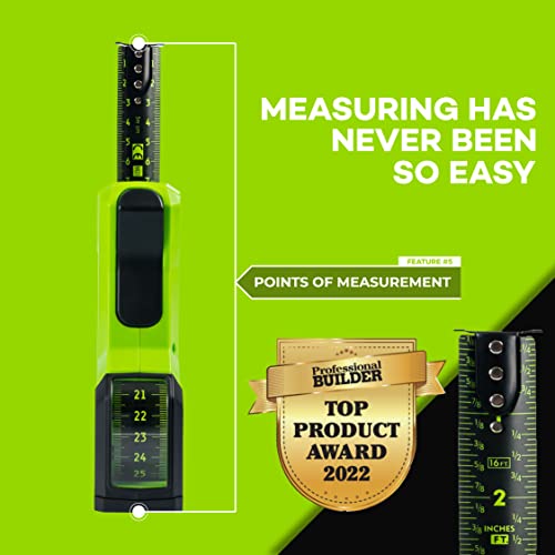 GATORTAPE Precision Top Reading Tape Measure 16ft x 1inch (Scale in Inches) | Easy & Accurate Internal Measurements - WoodArtSupply