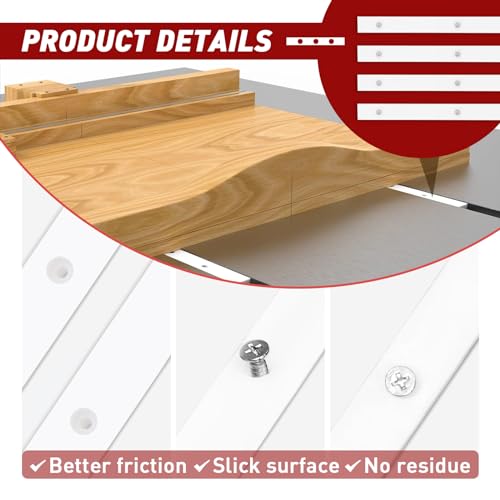 Crosscut Sled for Table Saw - Premium UHMW Plastic - 3/4" X 3/8" X 17" - Predrilled Holes and Screws - Ideal for U Tracks, Woodworking, Miter Slots, FixlyFido