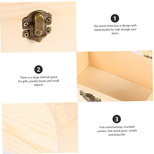 Ciieeo 1pc Pirate Treasure Chest Wooden Box The Ordinary Kit Earring Storage Organizer Letter Decor Chest Ciieeo