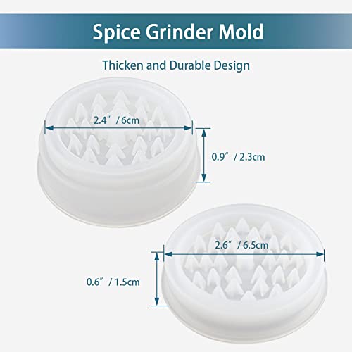 5 PCS Resin Molds Silicone Molds for Epoxy Resin with Large Rolling Tray Mold and Grinder Mold for Grind and Storage DIY Resin Casting FONUNO