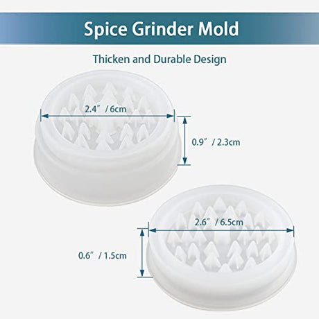 5 PCS Resin Molds Silicone Molds for Epoxy Resin with Large Rolling Tray Mold and Grinder Mold for Grind and Storage DIY Resin Casting FONUNO