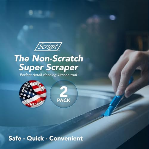 Scrigit Scraper No-Scratch Plastic Scraper Tool, 2 Pack - The Handy Multi-Use Scraping Tool for Removing Food, Labels, Stickers, Paint, Grease - Easy Scrigit