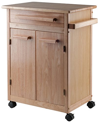 Winsome Wood Kitchen Cart, Natural, Single Drawer (82027) Winsome