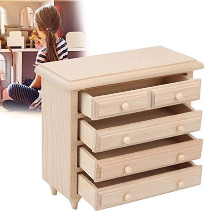 Fippkargo 1:12 Wooden Table Square 8 Button Dollhouse Movement Cabinet Sleeping Cabinet Mini Furniture Solid Wood Miniature Model Beautiful Color Kit